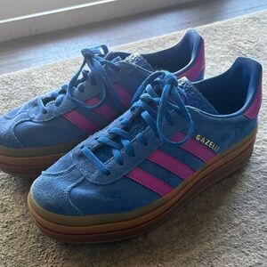 Adidas Gazelle Women's Blue and Pink Sneakers